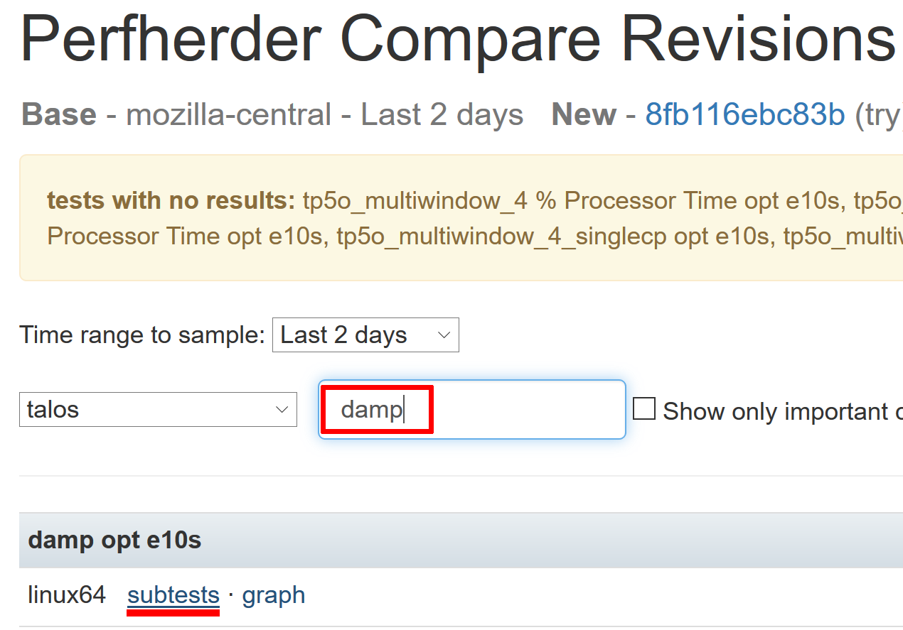 PerfHerder filter