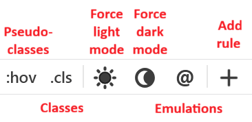 Toolbar buttons of the Rules view
